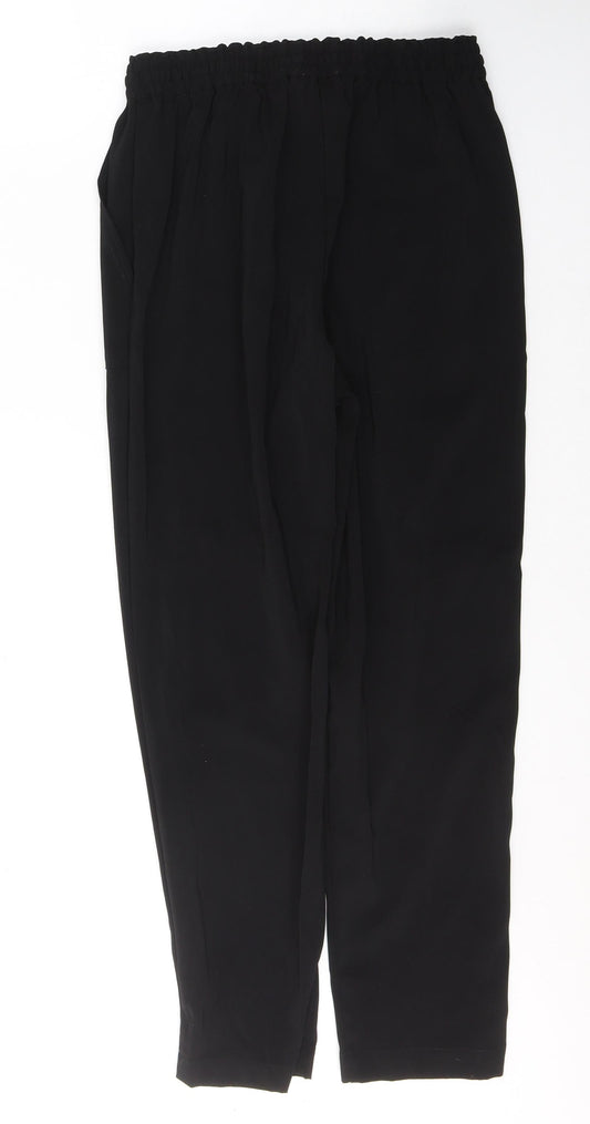 Object Womens Black Polyester Trousers Size 12 L28 in Regular