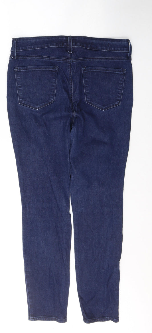 Nudj Womens Blue Cotton Skinny Jeans Size 12 L29 in Regular Button