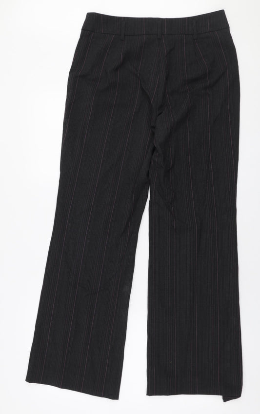 Gerry Weber Womens Grey Striped Polyester Trousers Size 12 L30 in Regular Zip