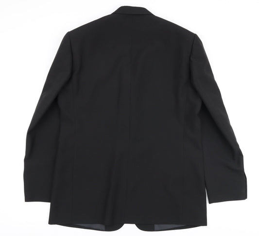 F&F Mens Black Polyester Jacket Suit Jacket Size 42