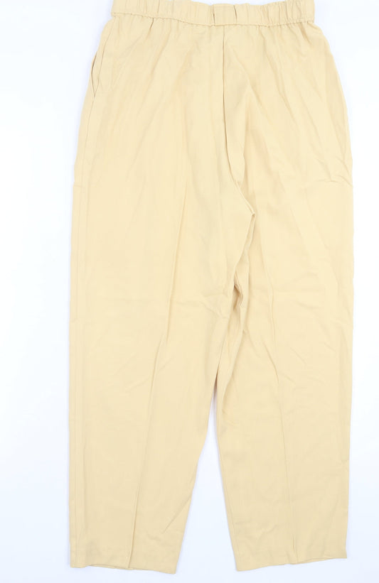 Sensations Womens Yellow Polyester Trousers Size 14 L26 in Regular Button