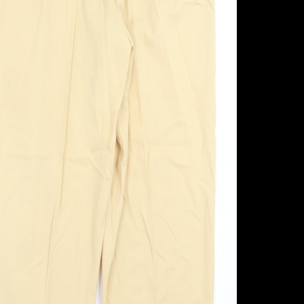 Sensations Womens Yellow Polyester Trousers Size 14 L26 in Regular Button