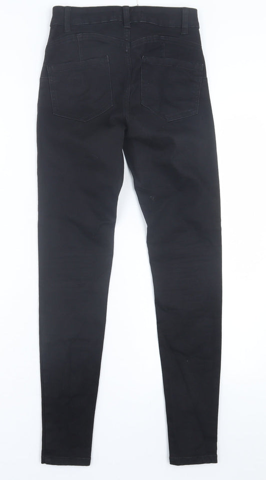 Denim & Co. Womens Black Cotton Skinny Jeans Size 6 L29 in Regular Button