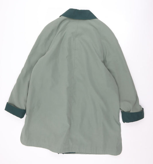 EWM Womens Green Overcoat Coat Size 16 Button
