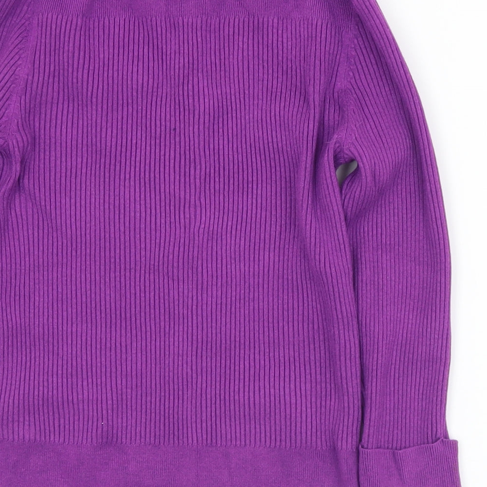 Marks and Spencer Womens Purple Scoop Neck Viscose Pullover Jumper Size 14