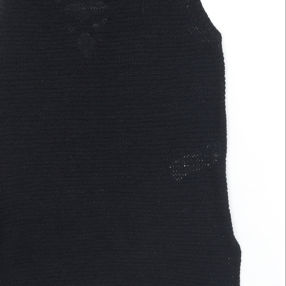 New Look Womens Black V-Neck Acrylic Vest Jumper Size 8