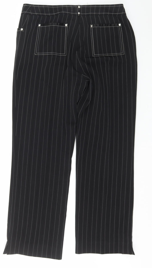 zucchero Womens Black Polyester Capri Trousers Size 14 L29 in Regular