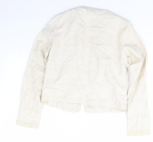 Edeis Womens Ivory Jacket Size 8 Hook & Eye