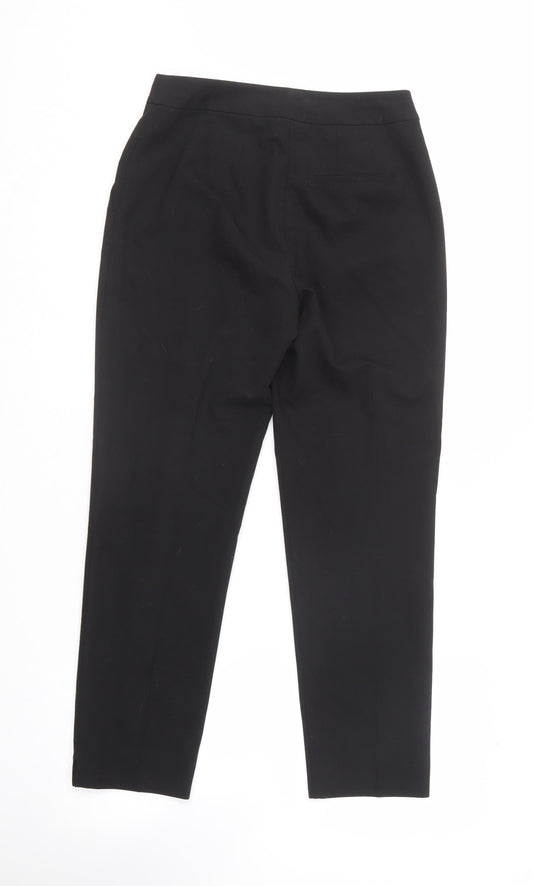 Topshop Womens Black Polyester Carrot Trousers Size 8 L24 in Regular