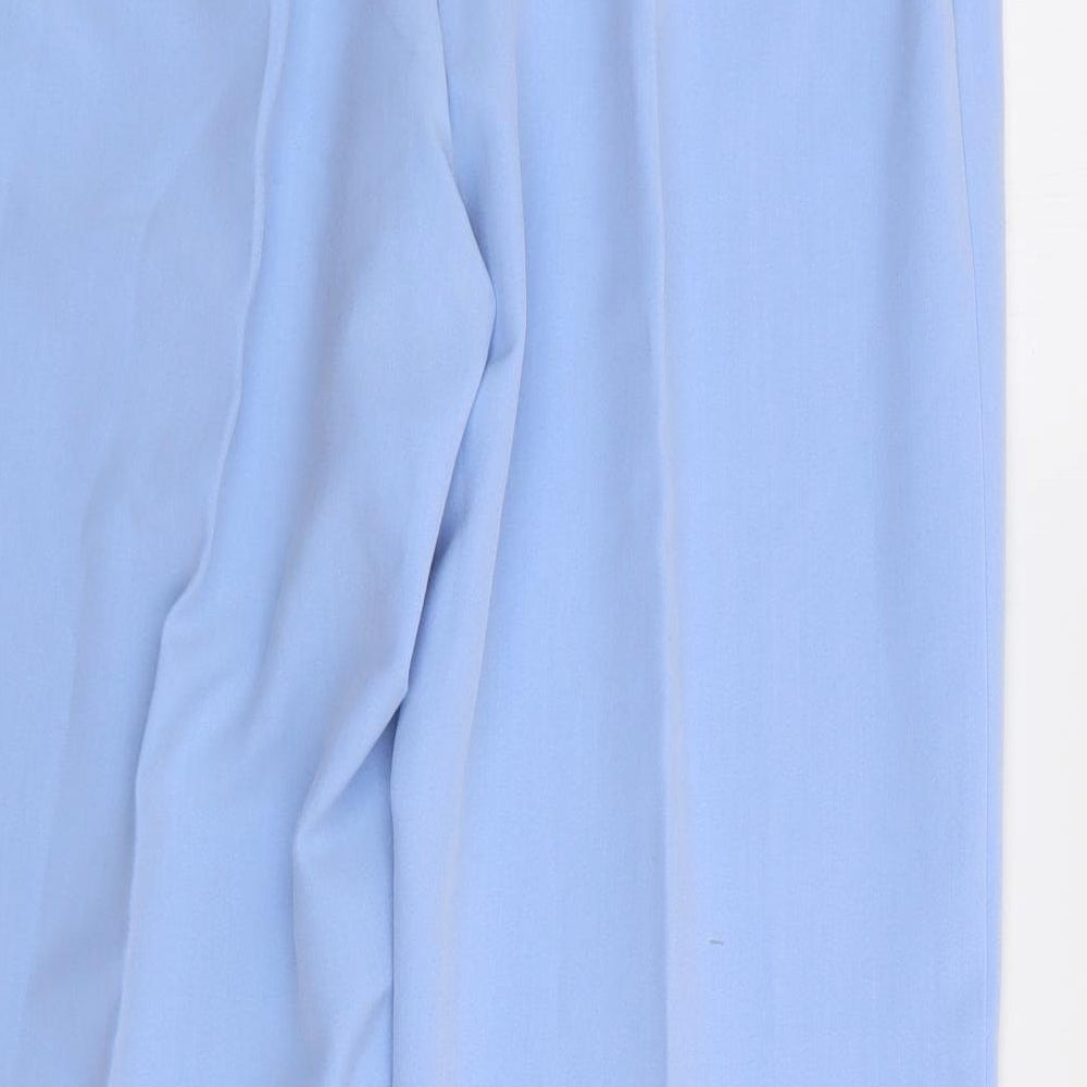 Julipa Womens Blue Polyester Trousers Size 14 L30 in Regular Zip