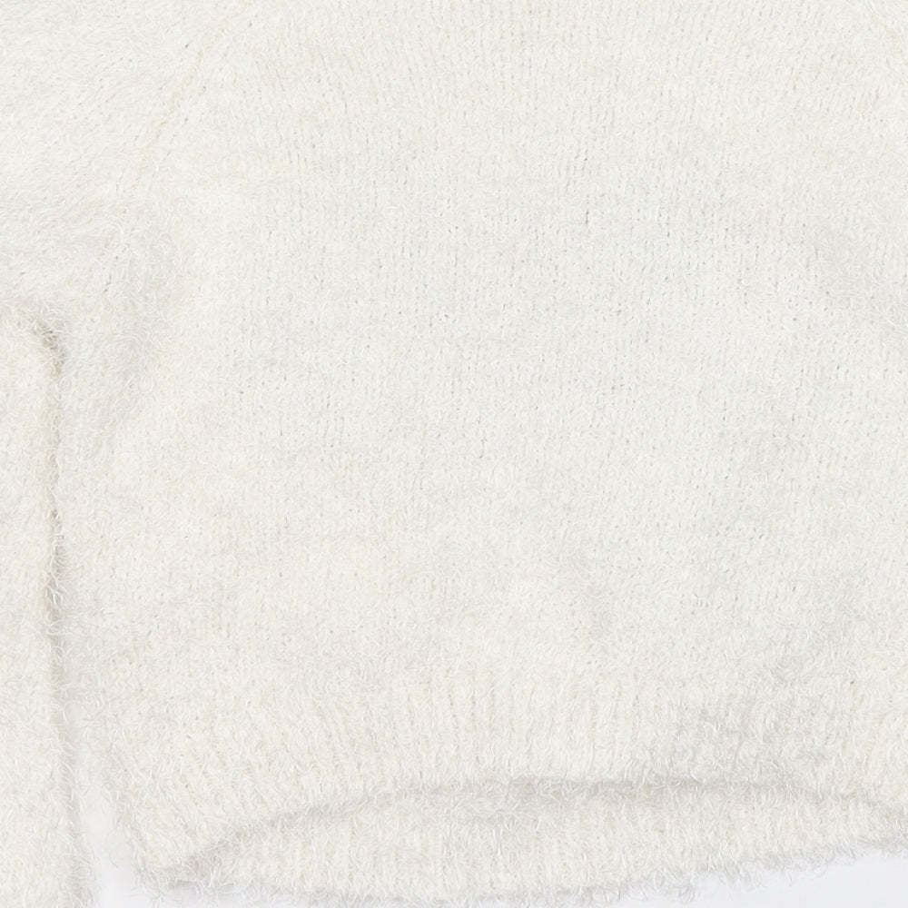 SOPHIE Girls White Round Neck Polyester Pullover Jumper Size 12-13 Years - Love Heart