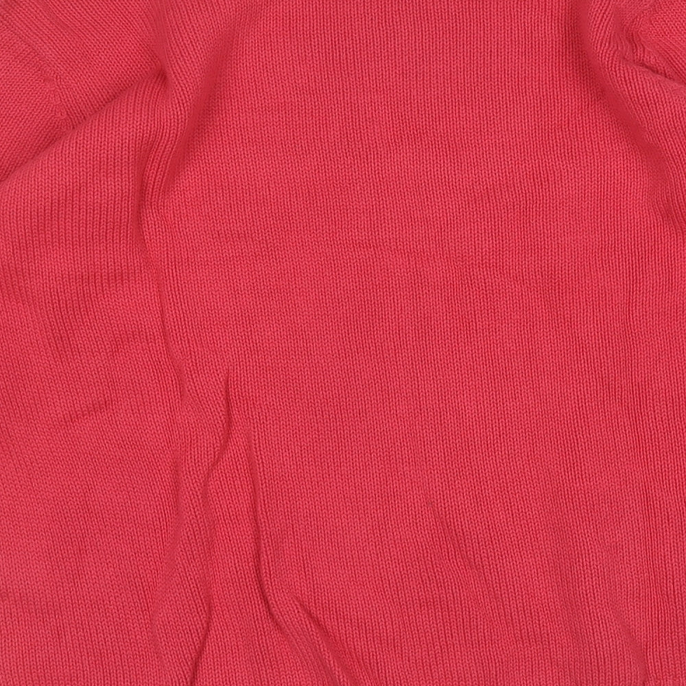 BM Womens Pink Round Neck Cotton Pullover Jumper Size L