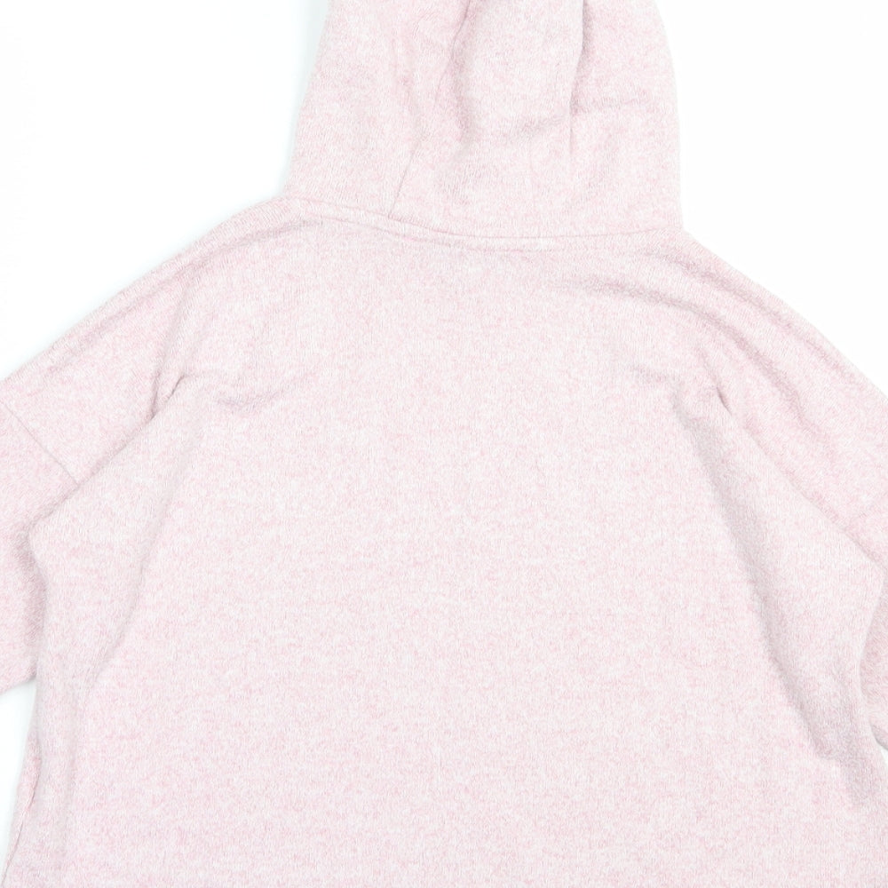 Marks and Spencer Girls Pink Viscose Pullover Hoodie Size 9-10 Years Pullover