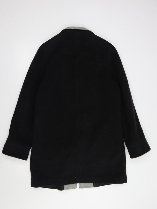 BHS Womens Grey Pea Coat Coat Size 12 Button