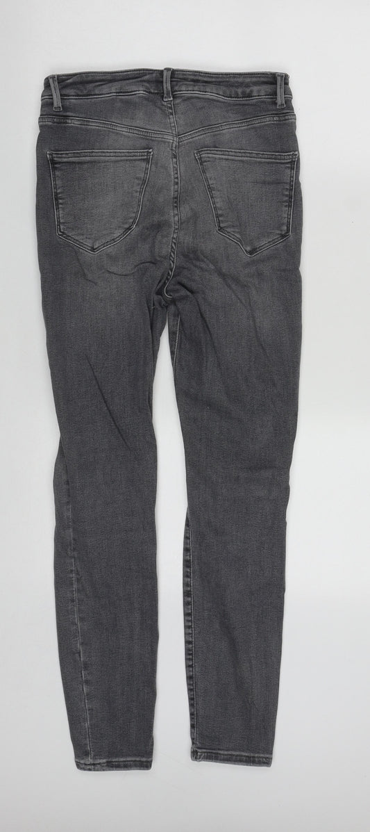 NEXT Womens Grey Cotton Skinny Jeans Size M L26 in Regular Zip