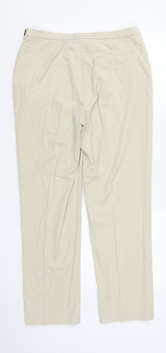 Wichele Womens Beige Polyester Trousers Size 12 L27 in Regular Zip
