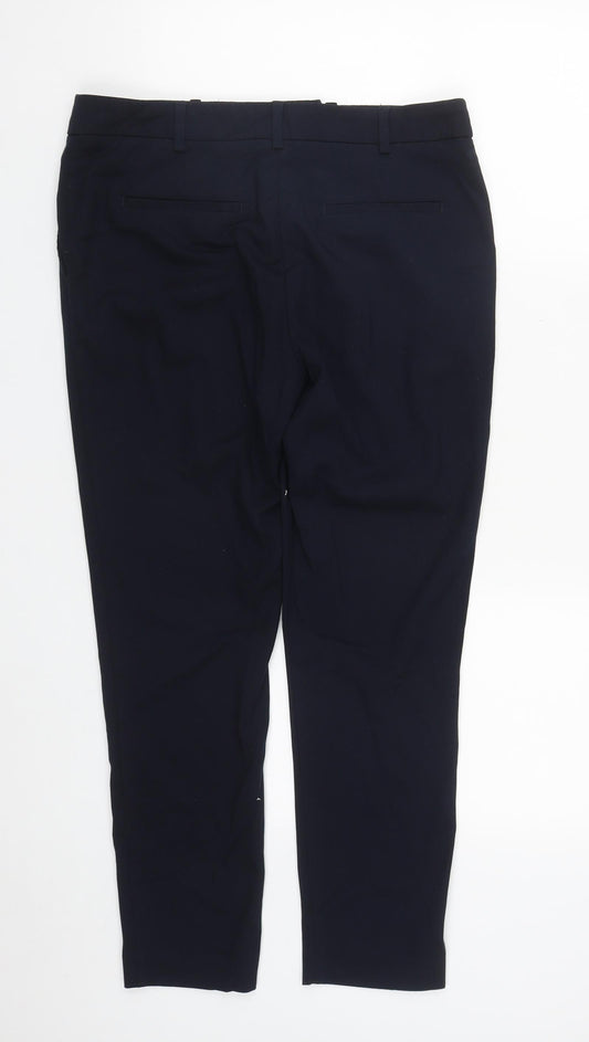 NEXT Womens Blue Polyester Trousers Size 10 L26 in Regular Zip