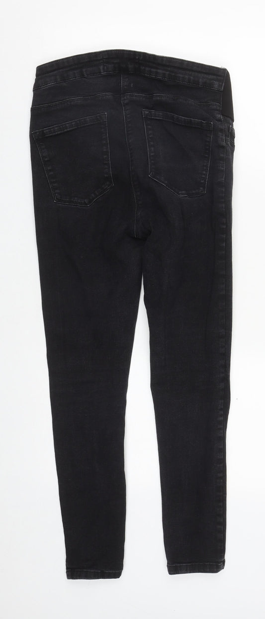 NEXT Womens Black Cotton Straight Jeans Size 10 L26 in Regular