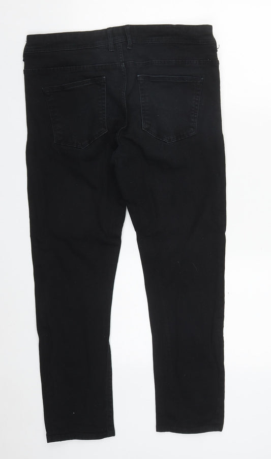 River Island Womens Black Cotton Skinny Jeans Size 34 in L24 in Regular Zip