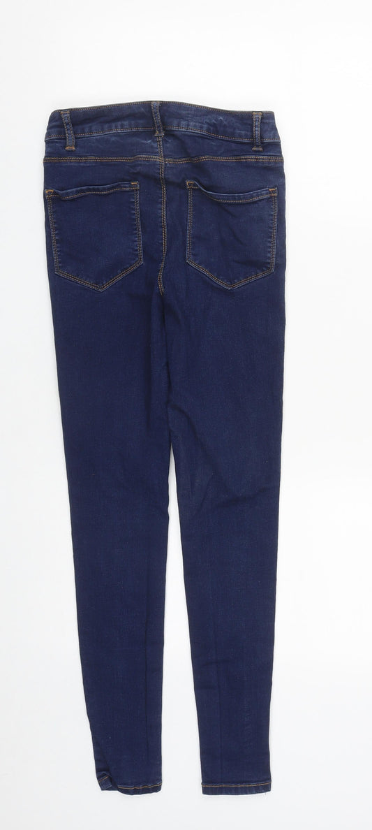 Denim & Co. Womens Blue Cotton Skinny Jeans Size 10 L27 in Regular Zip