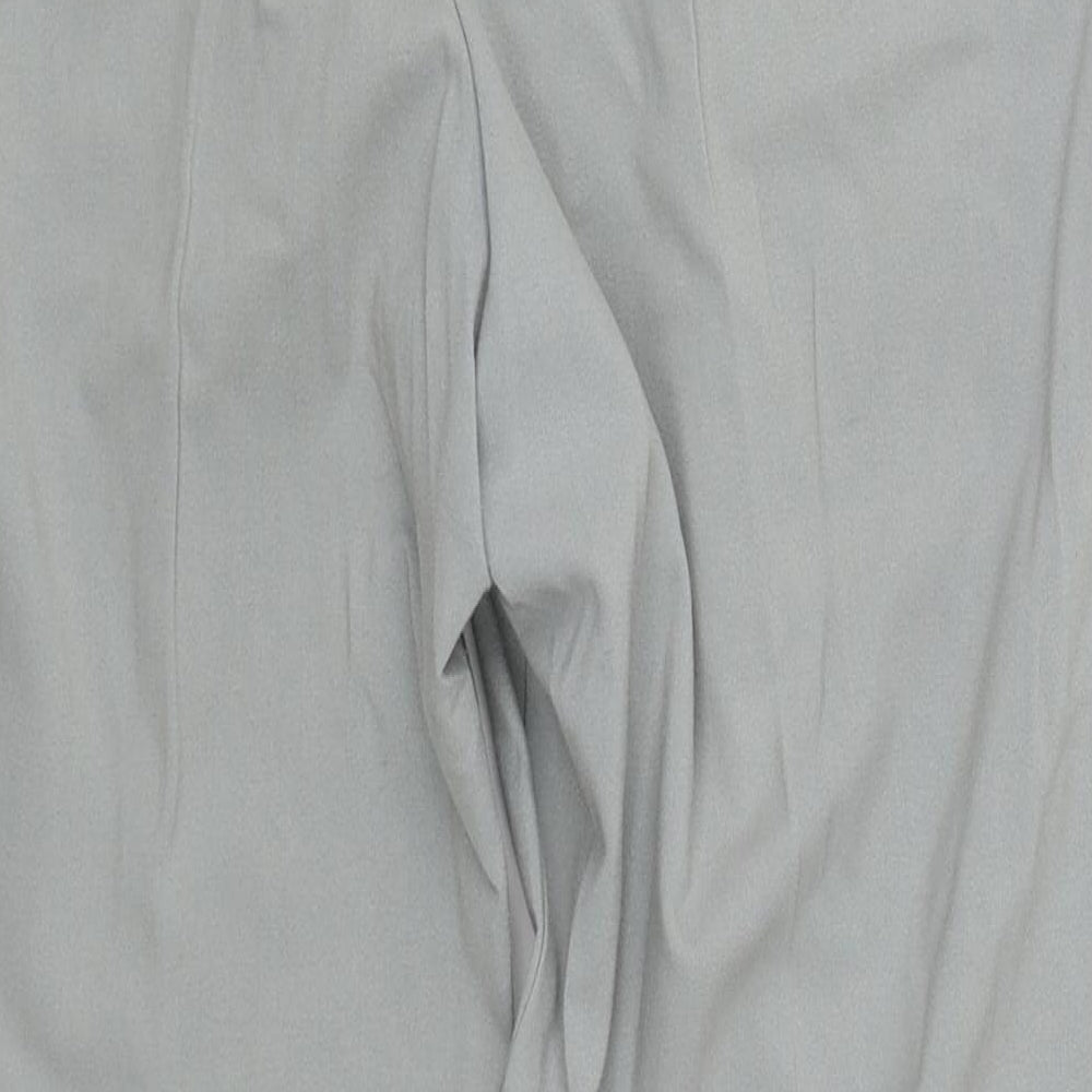 Marks and Spencer Womens Grey Polyester Trousers Size 14 L27 in Regular Zip