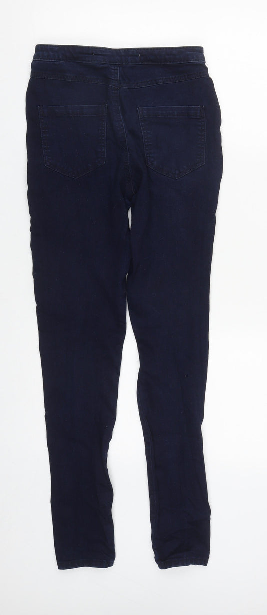 Denim & Co. Womens Blue Cotton Straight Jeans Size 10 L29 in Regular Zip