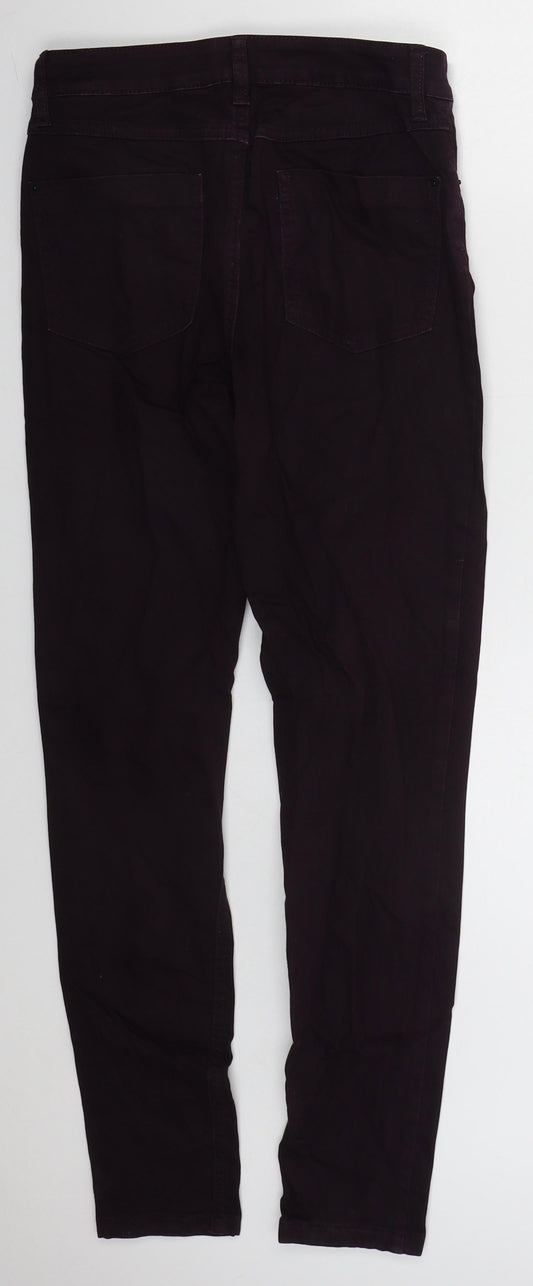 Preworn Womens Purple Cotton Skinny Jeans Size 26 in L26 in Regular Button