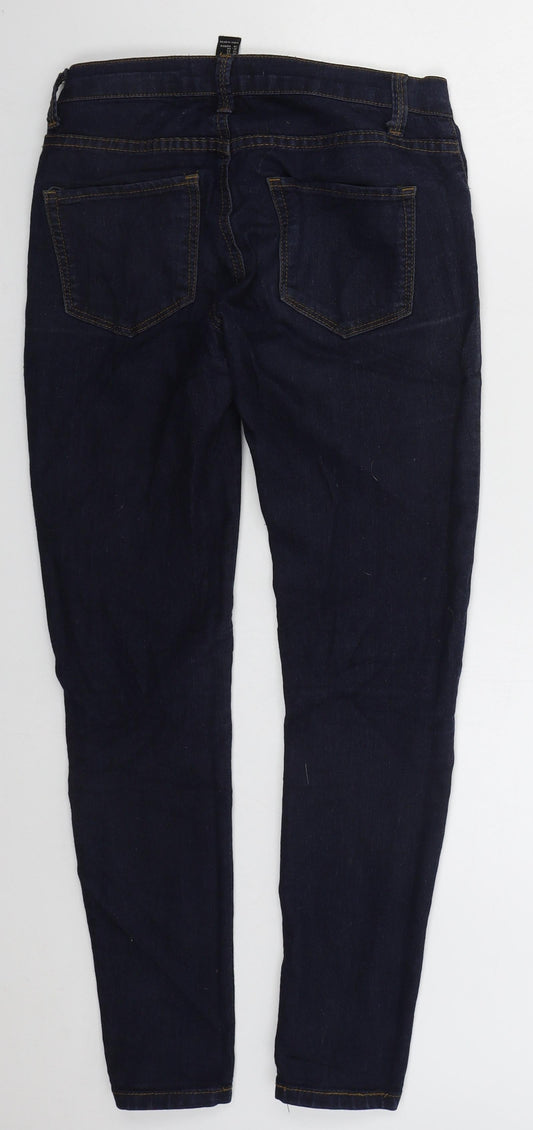 FOREVER 21 Womens Blue Cotton Skinny Jeans Size 25 in L27 in Regular Button