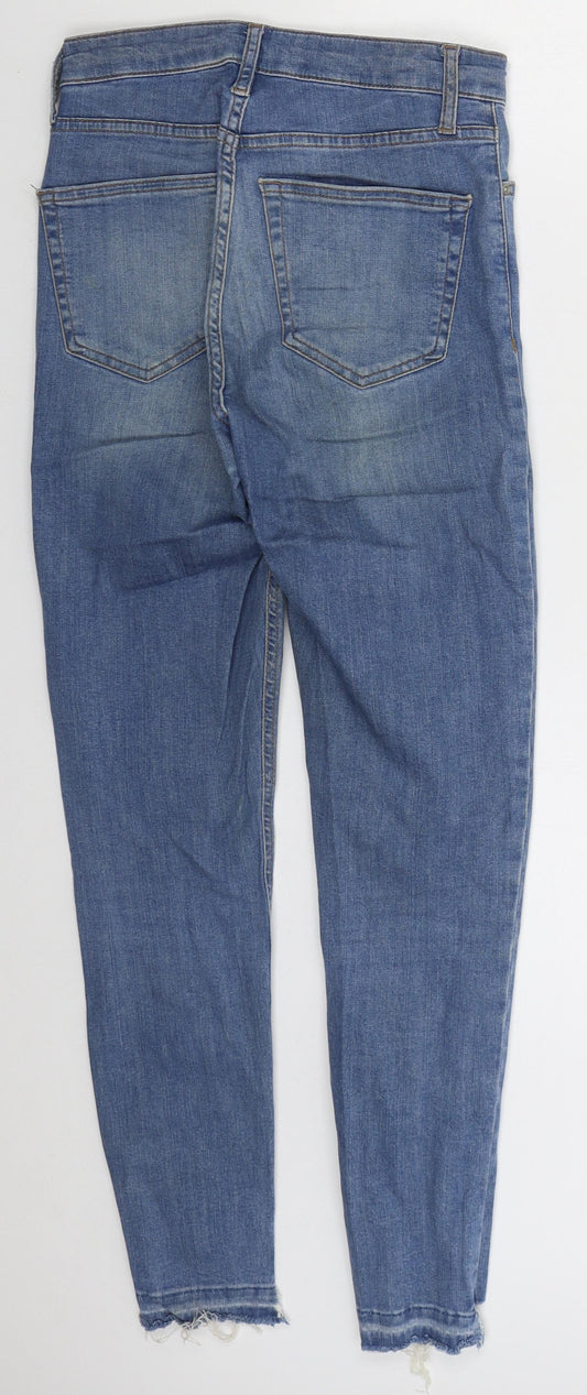 Topshop Womens Black Cotton Skinny Jeans Size 26 in L26 in Regular Button