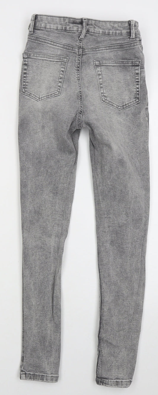 Denim Co Womens Grey Cotton Skinny Jeans Size 6 L27 in Regular Button