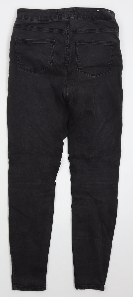 New Look Womens Black Cotton Skinny Jeans Size 10 L27 in Regular Button