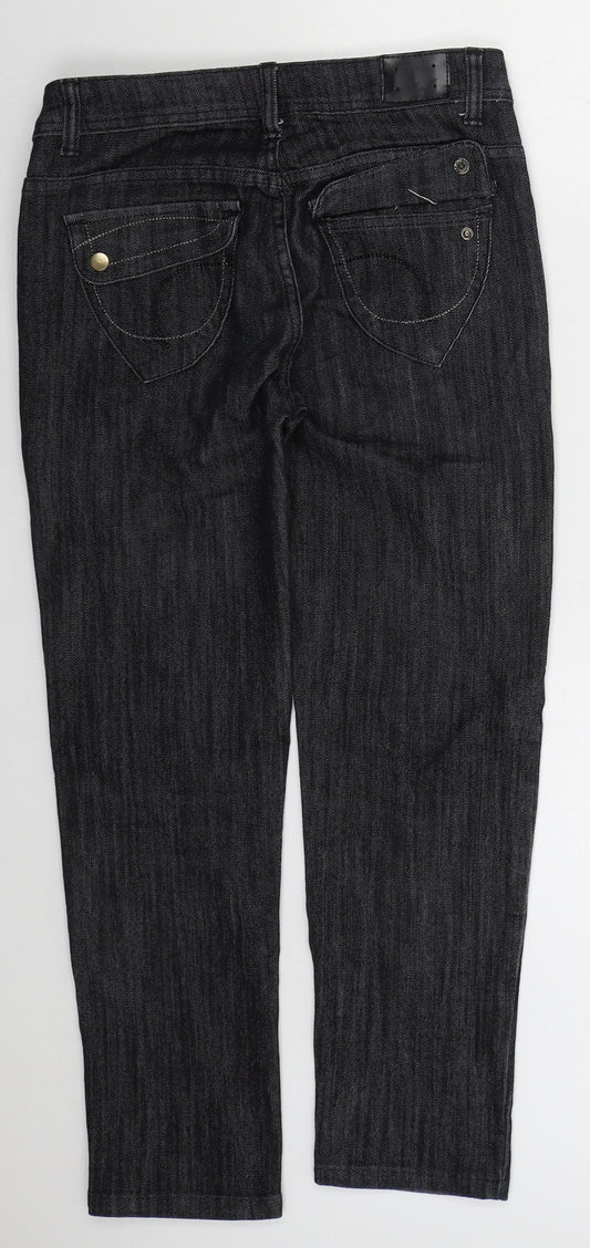 D&F Womens Black Cotton Skinny Jeans Size 10 L26 in Regular Button