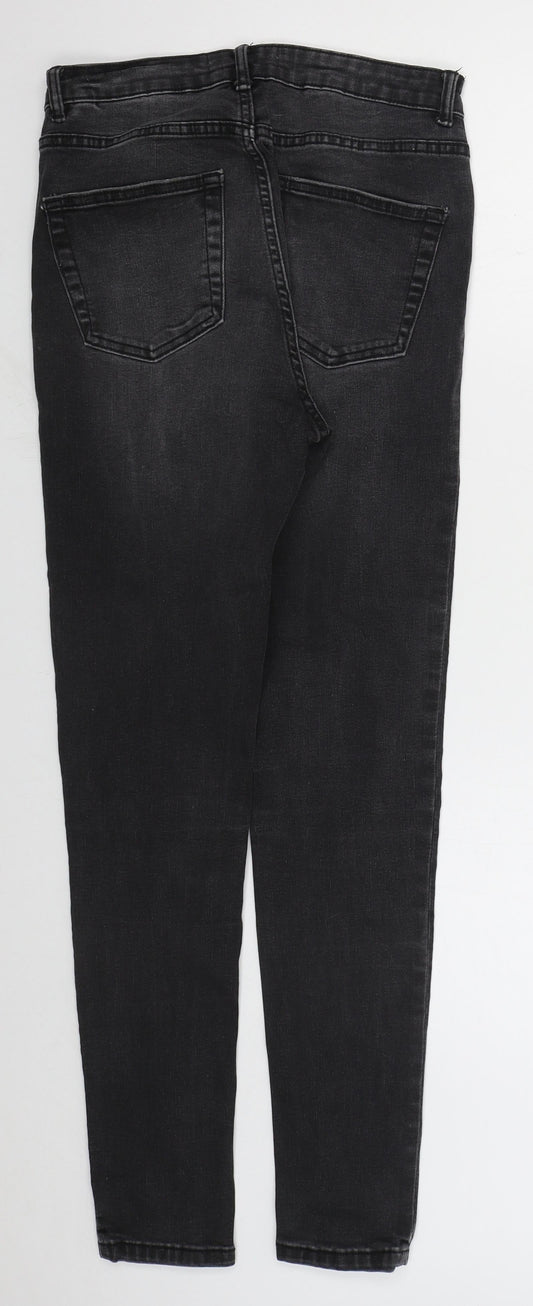 Denim Co Womens Grey Cotton Skinny Jeans Size 12 L28 in Regular Button