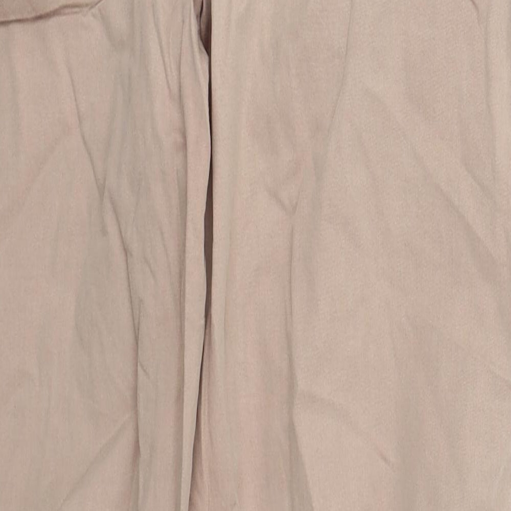 Marks and Spencer Womens Pink Cotton Trousers Size 32 in L28 in Regular Button