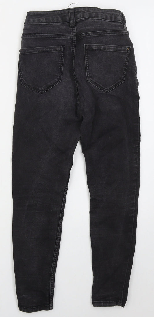 New Look Womens Black Cotton Skinny Jeans Size 8 L22 in Regular Button