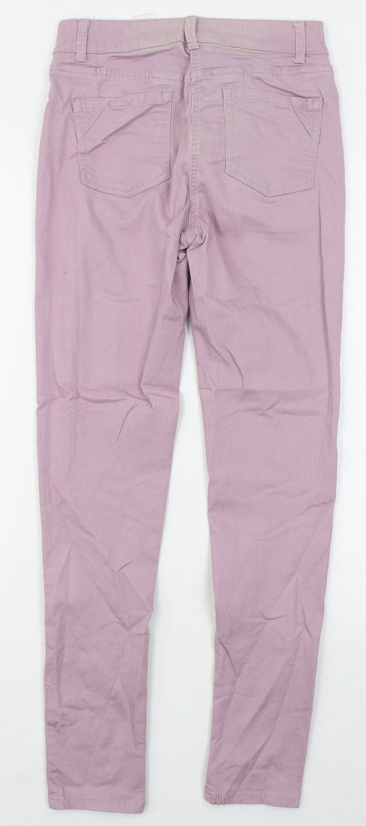 NEXT Womens Pink Cotton Skinny Jeans Size 6 L29 in Regular Button