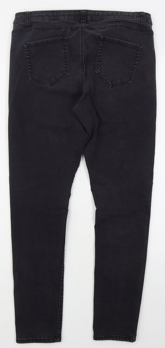 Denim Co Womens Black Cotton Skinny Jeans Size 16 L28 in Regular Button