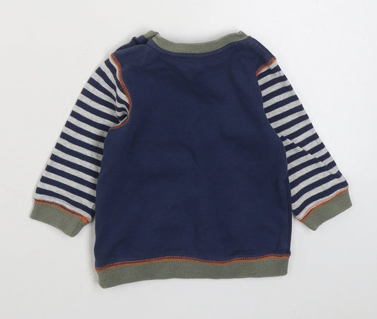 Geoge Boys Blue 100% Cotton Pullover Jumper Size 12-18 Months Pullover - Looney Tunes