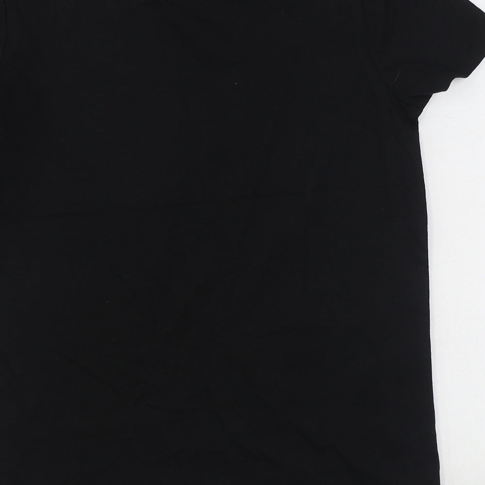 Matalan Girls Black 100% Cotton Basic T-Shirt Size 13 Years Round Neck Pullover