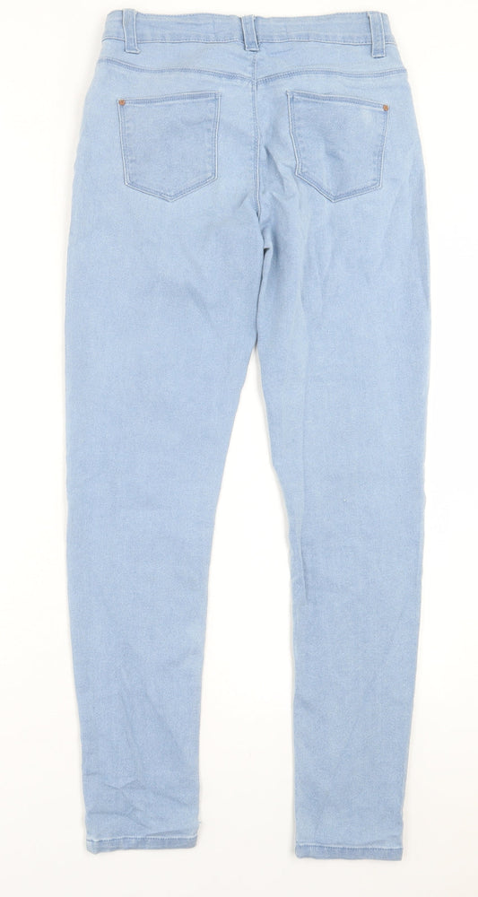 Denim & Co. Girls Black Cotton Skinny Jeans Size 13-14 Years Regular Button