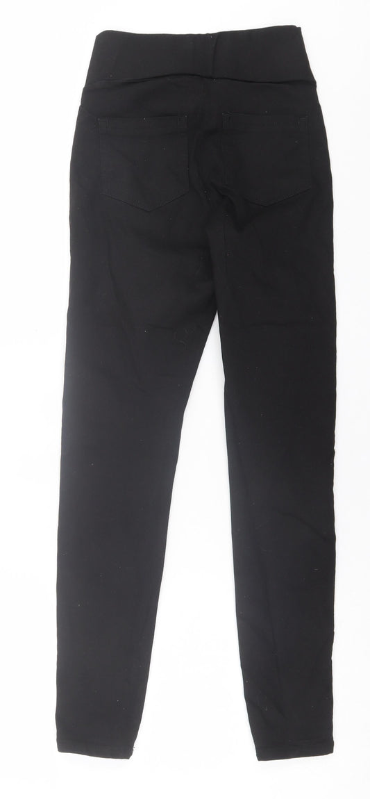 ASOS Womens Black Cotton Jegging Trousers Size 8 L28 in Regular