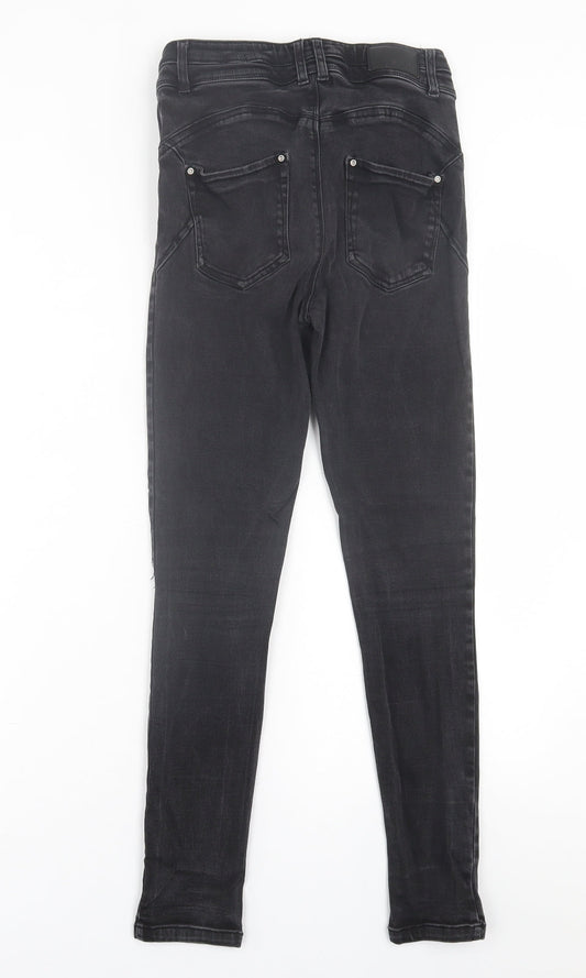 Simply Be Womens Black Cotton Skinny Jeans Size 10 L27 in Regular Button