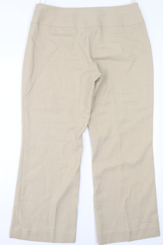 Autonomy Womens Beige Polyester Trousers Size 16 L29 in Regular Button