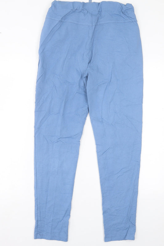 Preworn Womens Blue Viscose Trousers Size 32 in L28 in Regular Tie