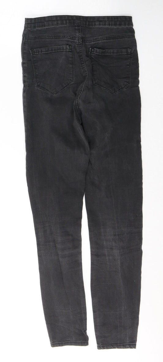 Denim & Co. Womens Black Cotton Skinny Jeans Size 6 L29 in Regular Button