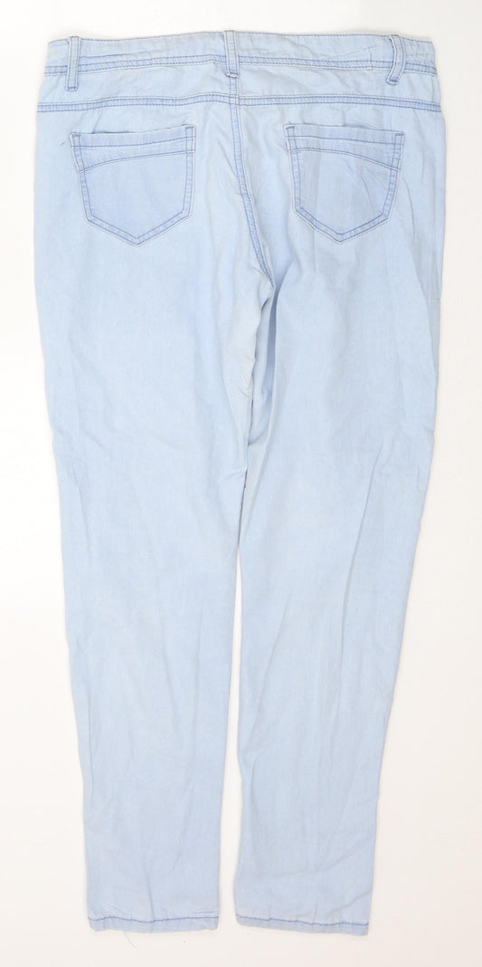 Originals Womens Blue Cotton Skinny Jeans Size 12 L28 in Regular Button