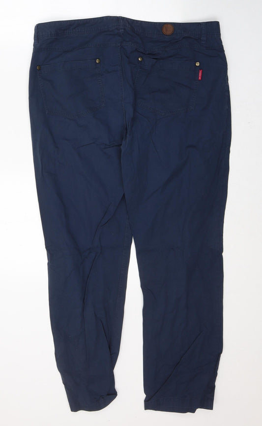 Jack Turphy Womens Blue Cotton Straight Jeans Size 14 L28 in Regular Button