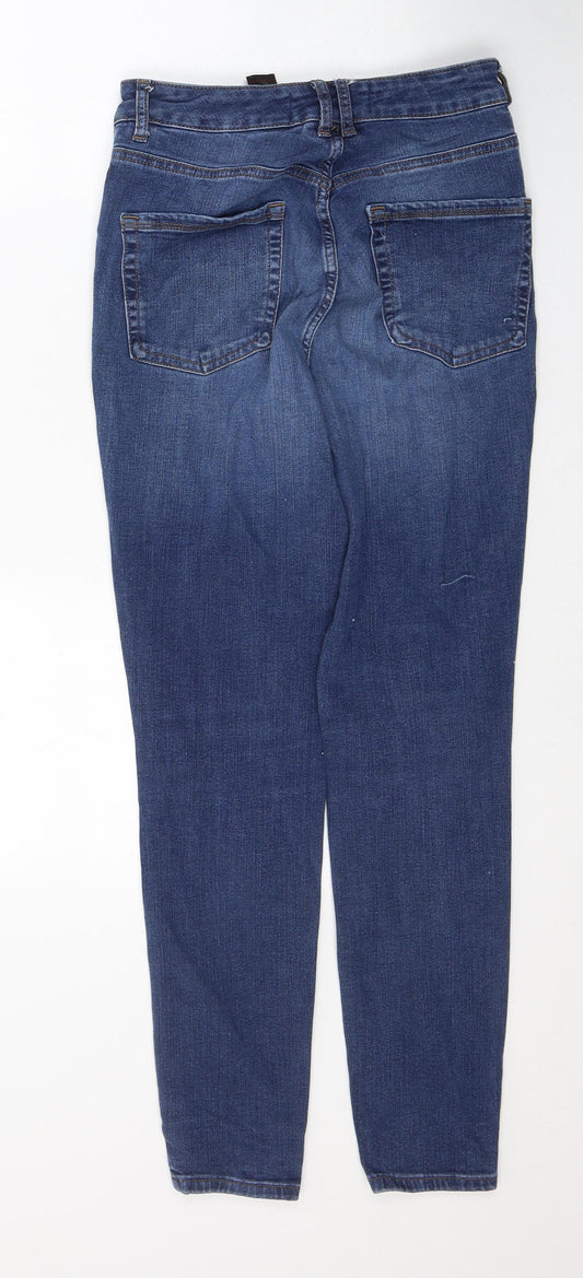 NEXT Womens Blue Modacrylic Skinny Jeans Size 10 L27 in Regular Button