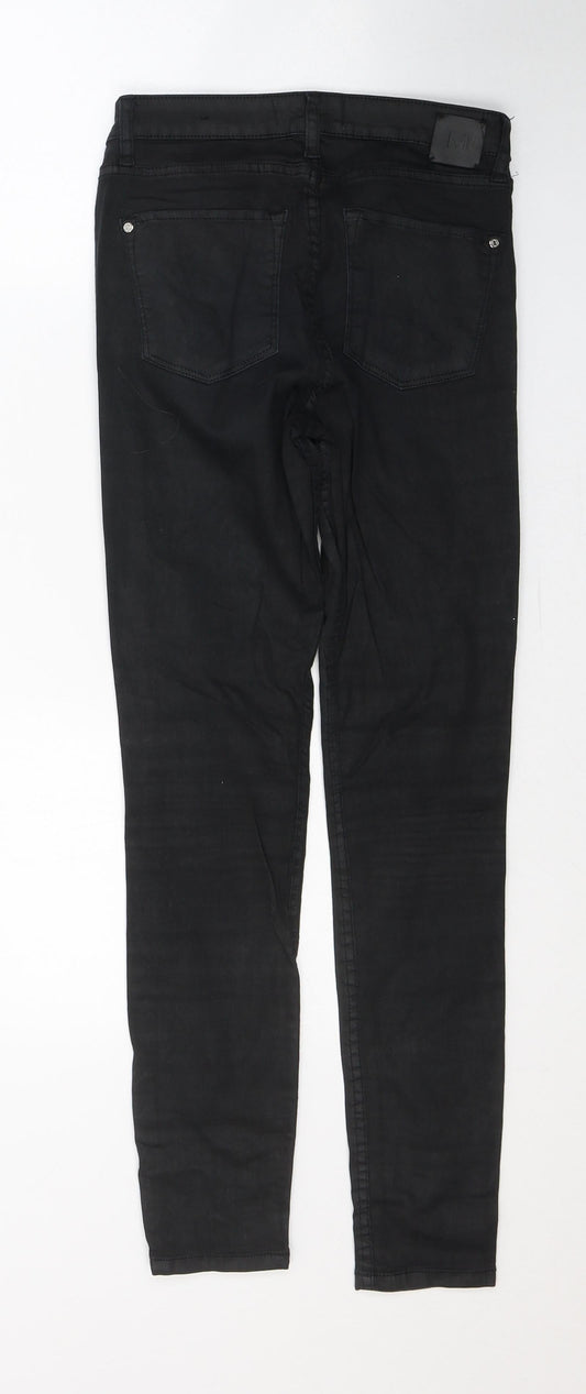 Mango Womens Black Cotton Skinny Jeans Size 8 L27 in Regular Button