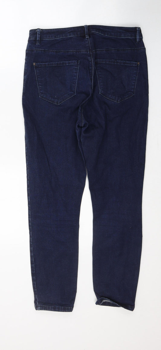 Denim Womens Blue Cotton Skinny Jeans Size 10 L25 in Regular Button